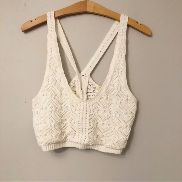 Anthropologie Tops - Anthropologie White Crochet Bralette